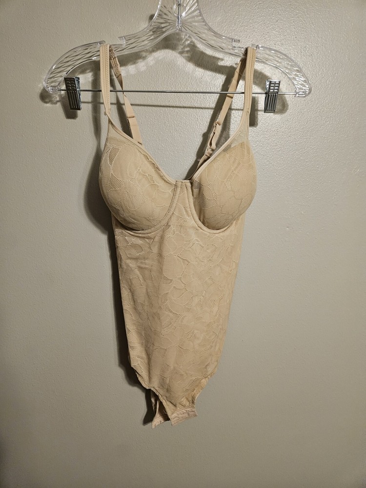 BALI Womens Nude Lace Bodysuit SZ 38B