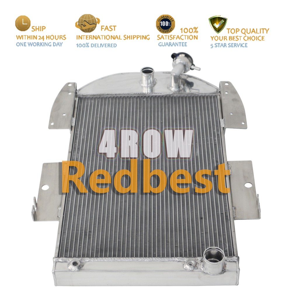 ALUMINUM 4 ROW RADIATOR FIT 1934-1936 1935 CHEVY PICKUP 3.4L V8 CONVERSION AT/MT