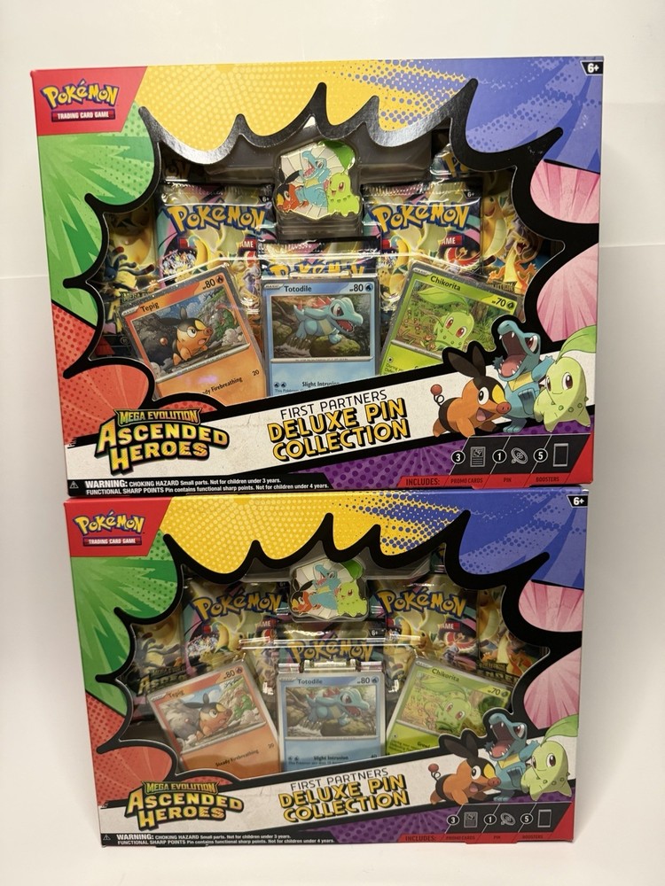 Pokémon TCG Ascended Heroes First Partners Deluxe Pin Collection Sealed Lot Of 2