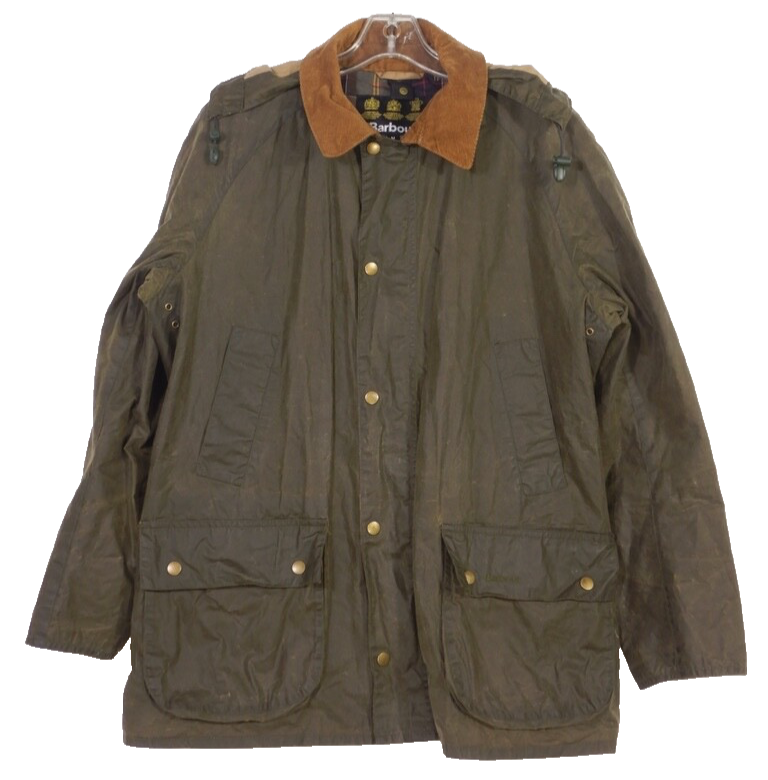 Barbour Olive Green Lightweight Ashby Waxed Hooded Jacket Size M