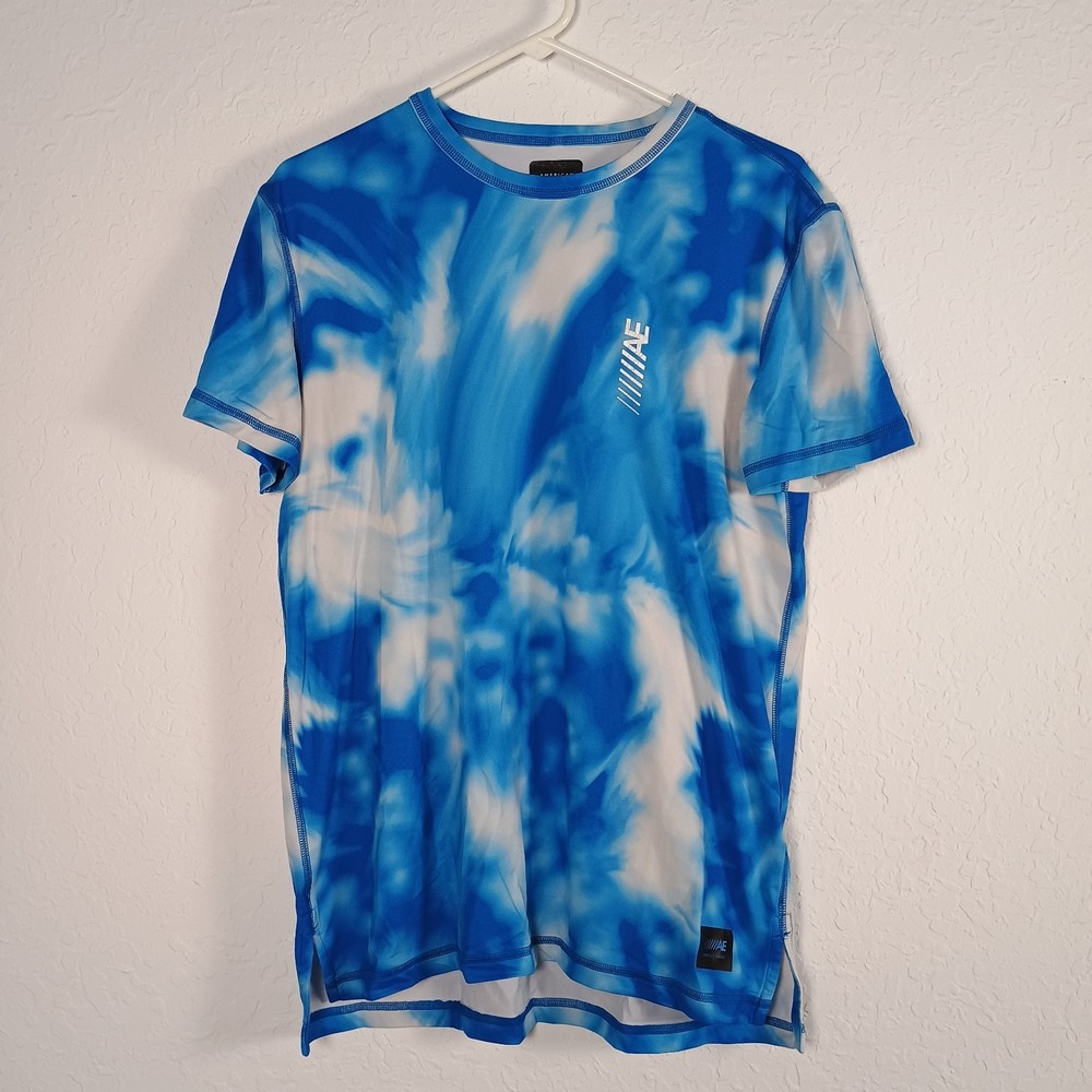 American Eagle Outfitters AE Active Flex Men's Size Medium Blue White Tie Dye