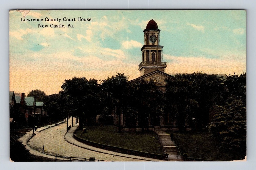 New Castle PA-Pennsylvania, Lawrence County Court House Antique Vintage Postcard