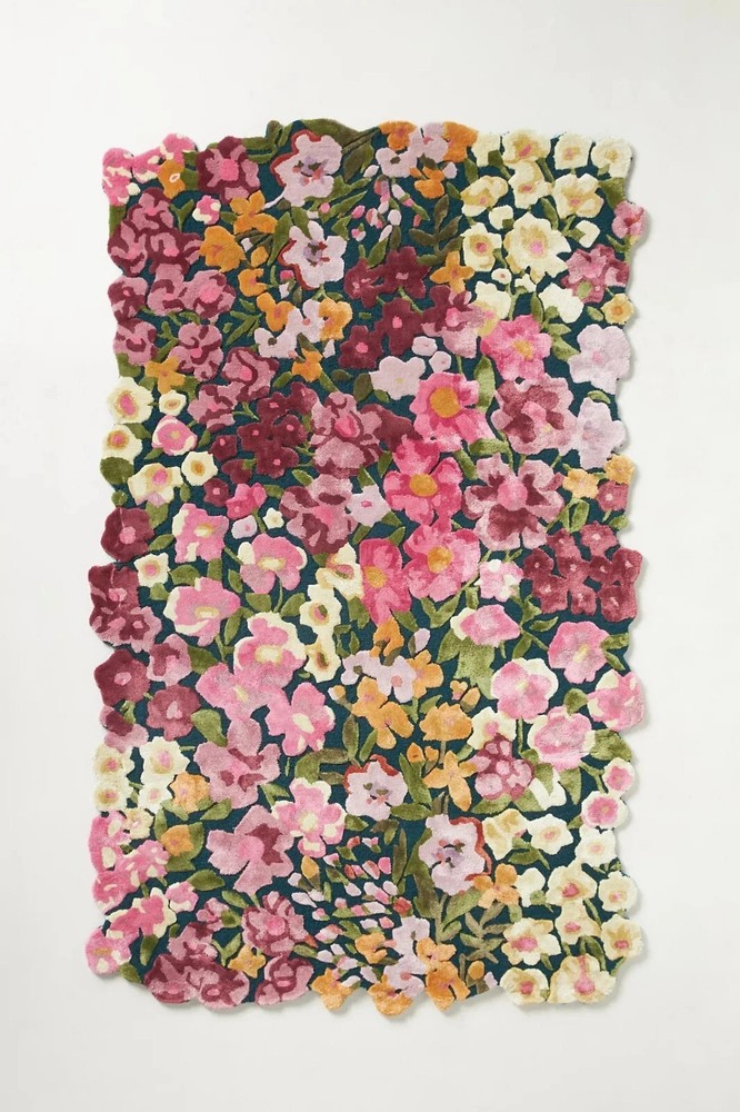 Cassia - Pink, Hand-Tufted Wool & Viscose Soft Area Rug Carpets for Kids Room