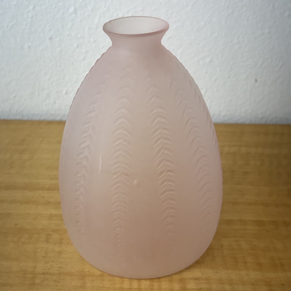 Frosted Pink Vase / Pink Sea Glass Hand Blown Vase