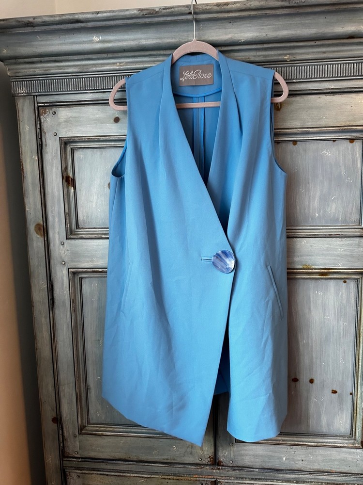 Lela Rose Ocean Blue Vest Dress Size M