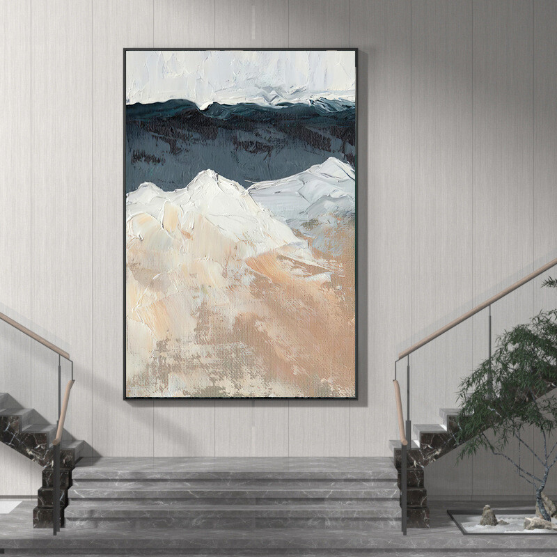 Hand painted Oil Painting Golded Foil Nordic Canvas Wall Art Abstract Painting