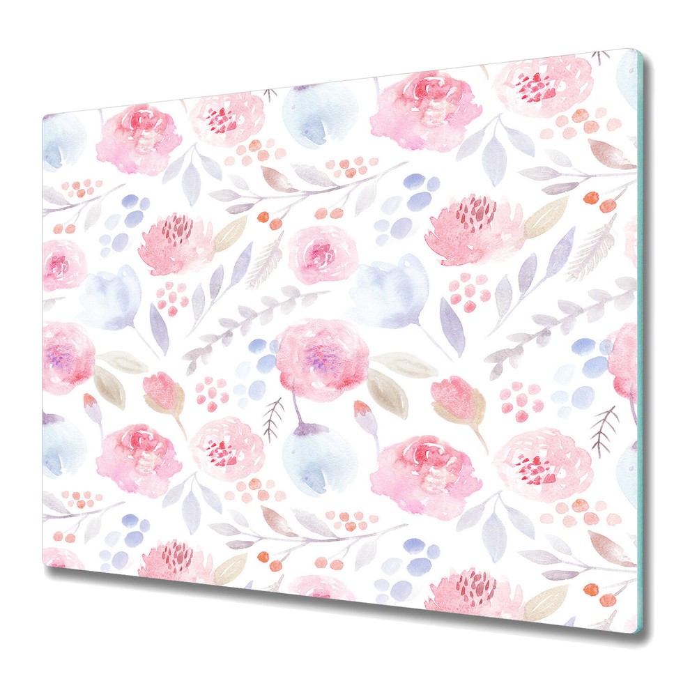 Glass Kitchen Chopping Cutting Board Worktop Saver Rose Vintage 60x52