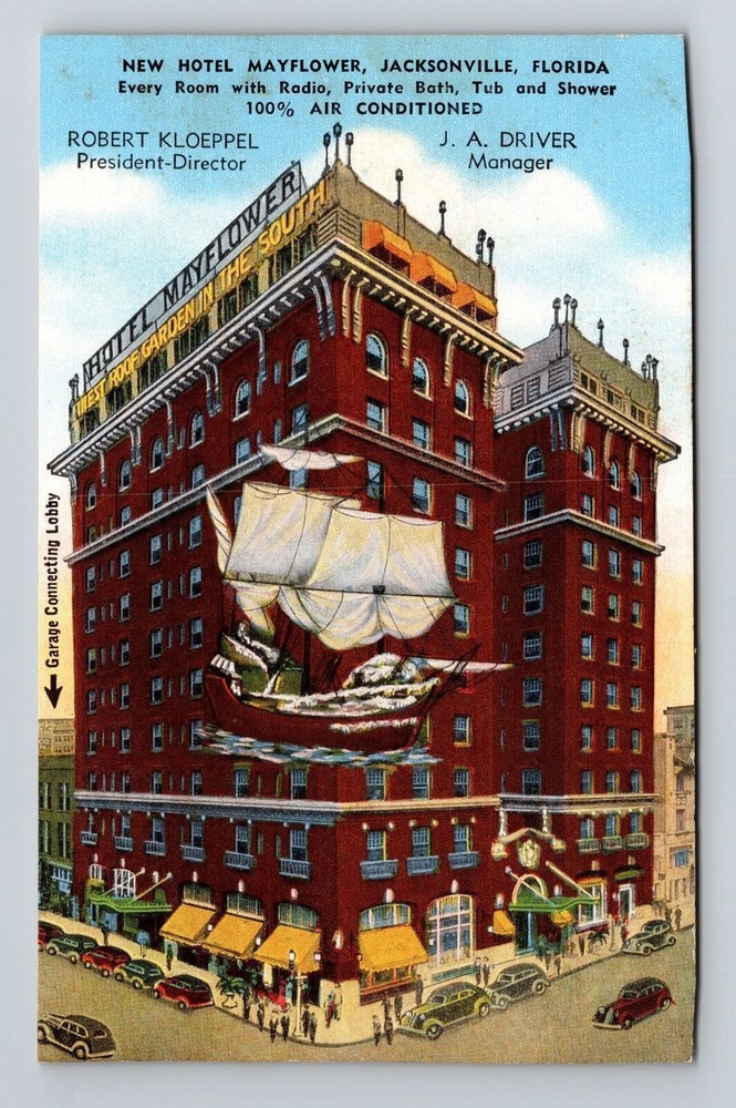 Jacksonville FL-Florida, New Hotel Mayflower, Advertisement, Vintage Postcard