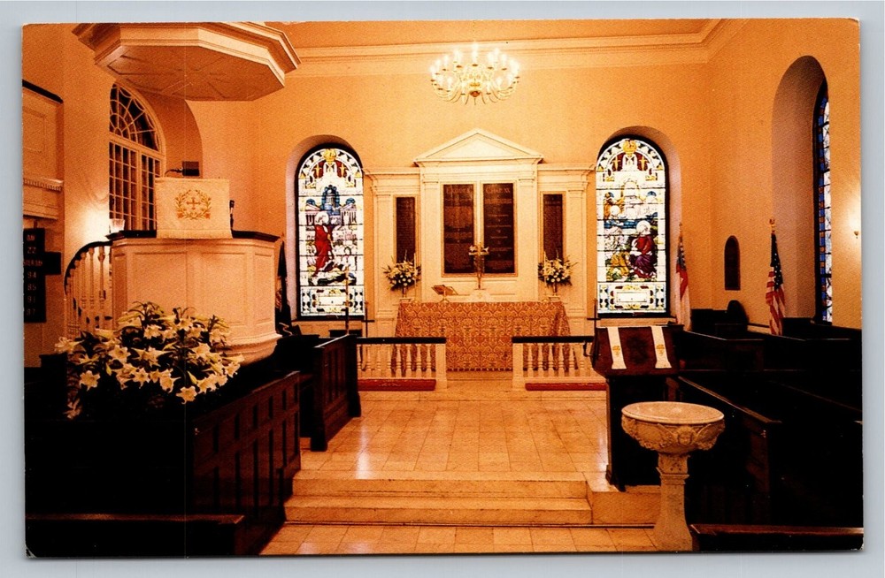 Historic St. Paul's Episcopal Church Interior Norfolk VA Postcard