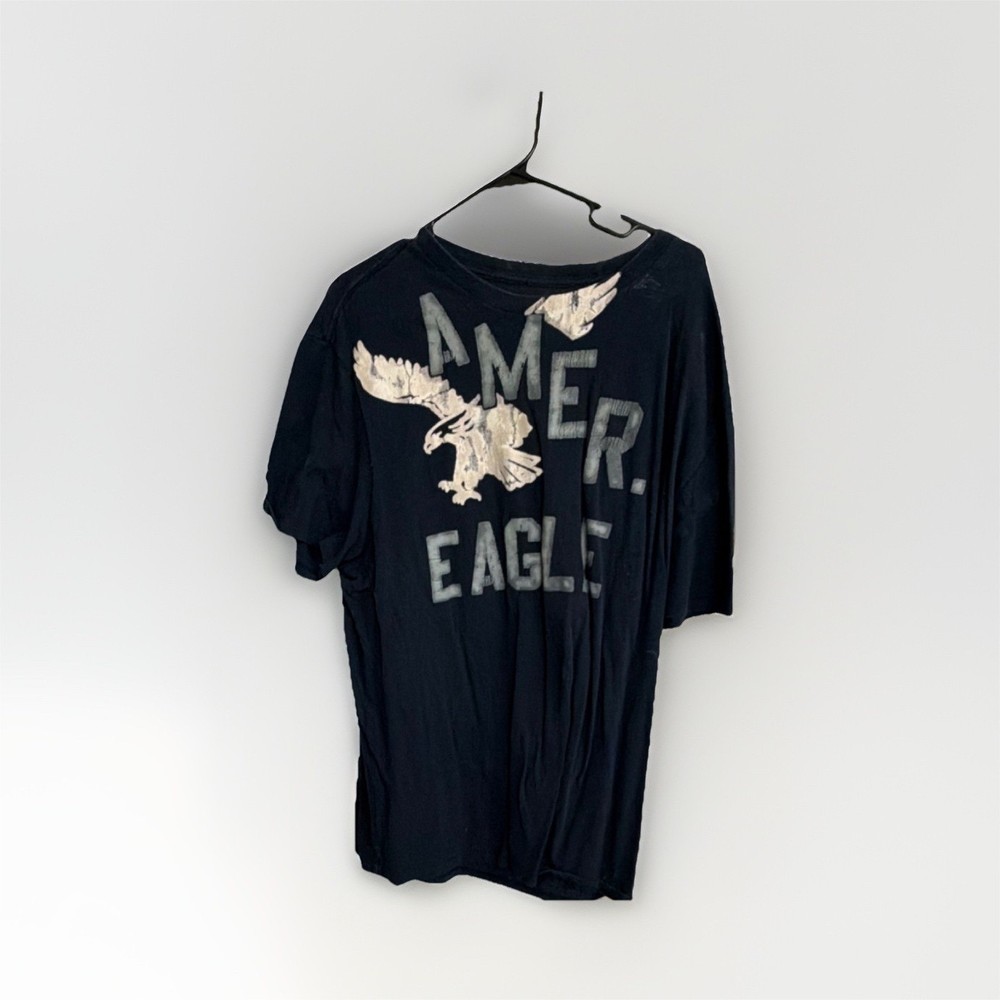 American Eagle Outfitters Navy Graphic Logo Athletic Fit Men's T-Shirt XXL