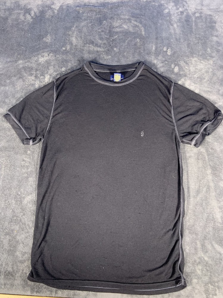 Polo Ralph Lauren Men L Black Waffle Knit Thermal T-Shirt Short Sleeve Crew Neck