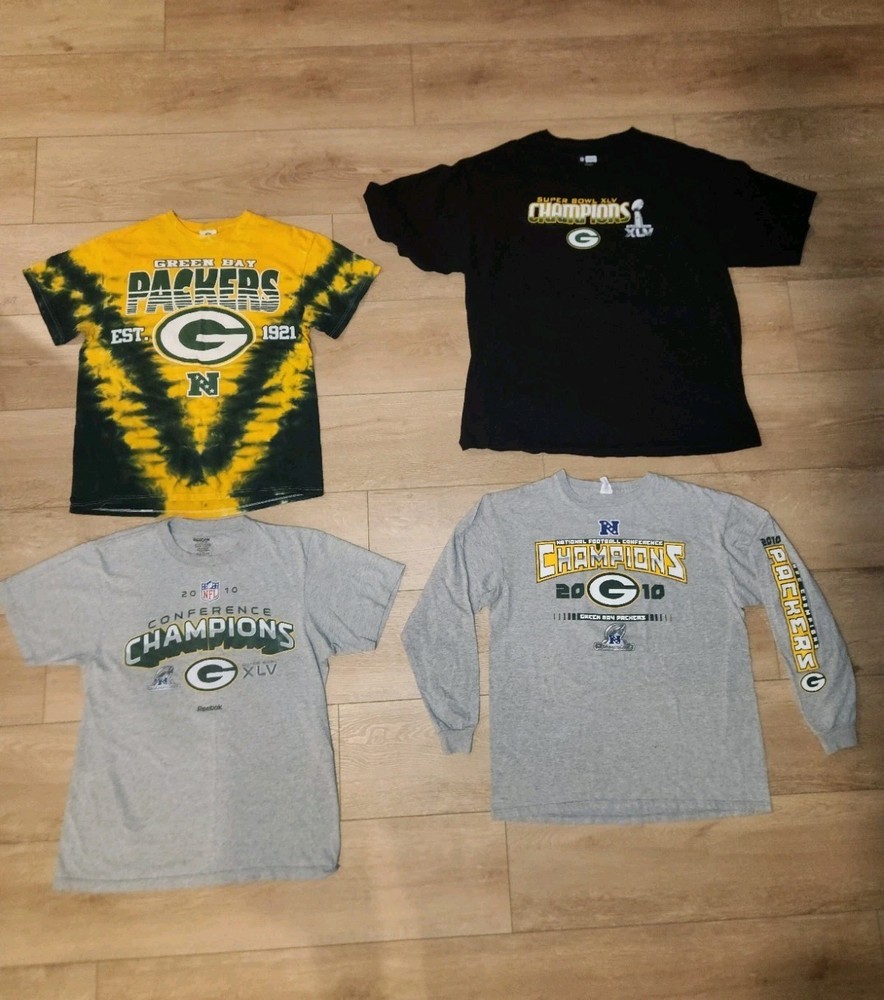 Lot of 4 Vintage Y2K Greenbay Packers Graphic T-shirt Mens Size Large & XXl Good
