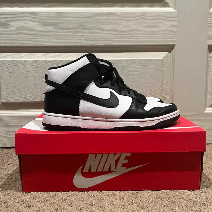 Nike Panda Dunk High Black White Size 12 Lightly Worn With Box & Extra Laces