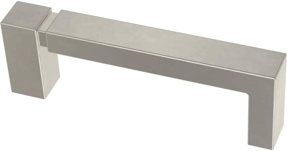 Nickel Asymmetric Notched Cabinet Pull 3 Inch Drawer Handle 10 Pack