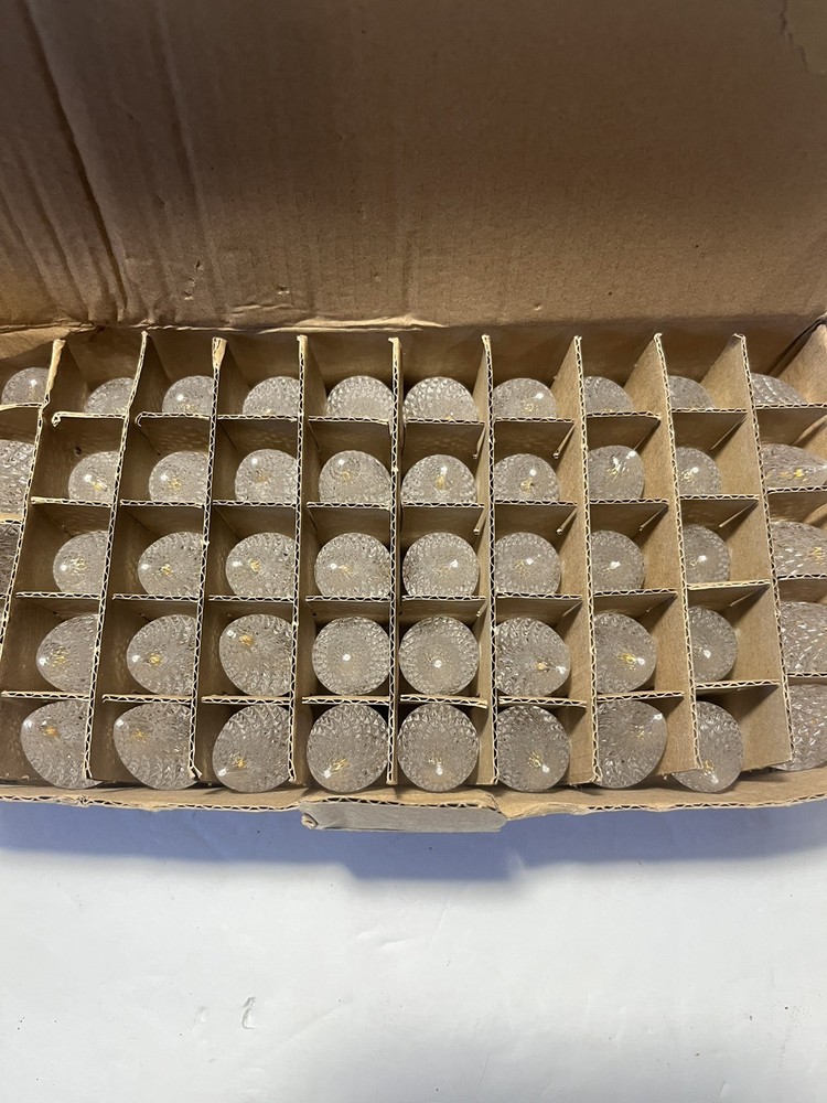 Kondras 50 Pack LED Faceted Christmas Bulbs C7 Holiday Christmas Lights E12 Base