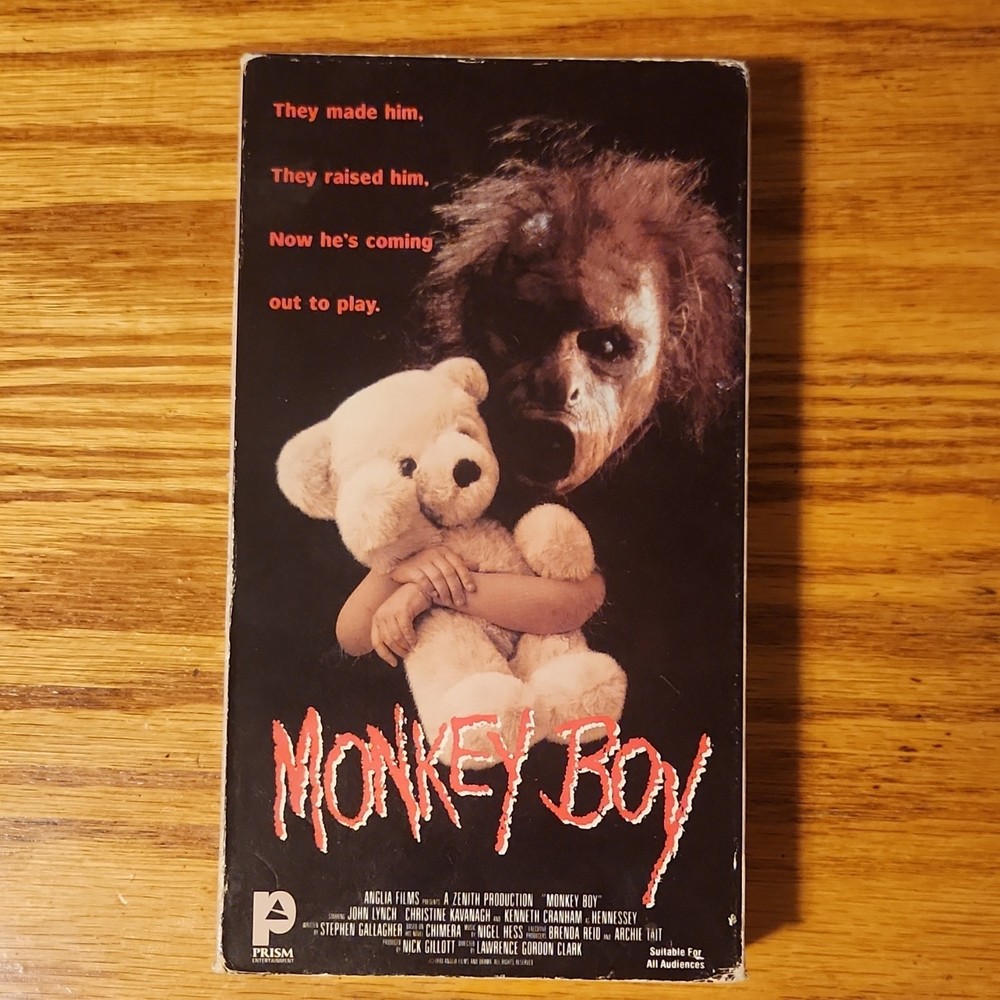 Monkey Boy (1990) VHS, Slip Cover Horror Prism Entertainment John Lynch tested