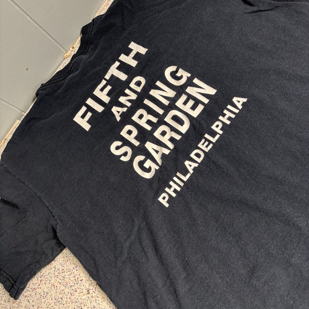 Vintage SILK CITY Restaurant Philadelphia Shirt Fifth Garden Spring Y2K Large