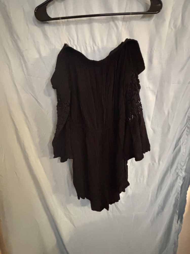 Black Off the Shoulder Romper