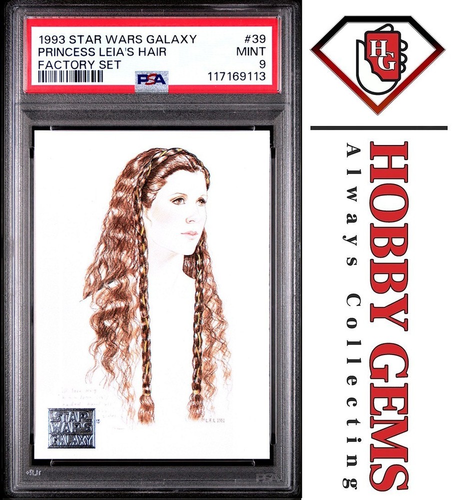 PRINCESS LEIA PSA 9 1993 Topps Star Wars Galaxy Leia's Hair Factory Set #39