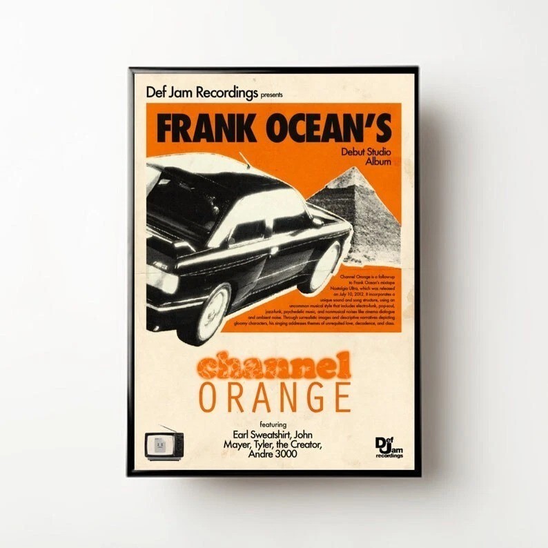 Frank Ocean Channel Orange Debut Album Vintage Music Poster