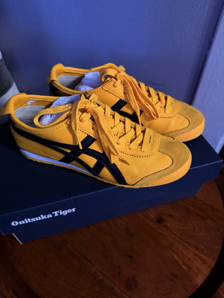 Onitsuka Tiger Mexico 66 Yellow Black Men's Lightweight Sneakers US 4.5