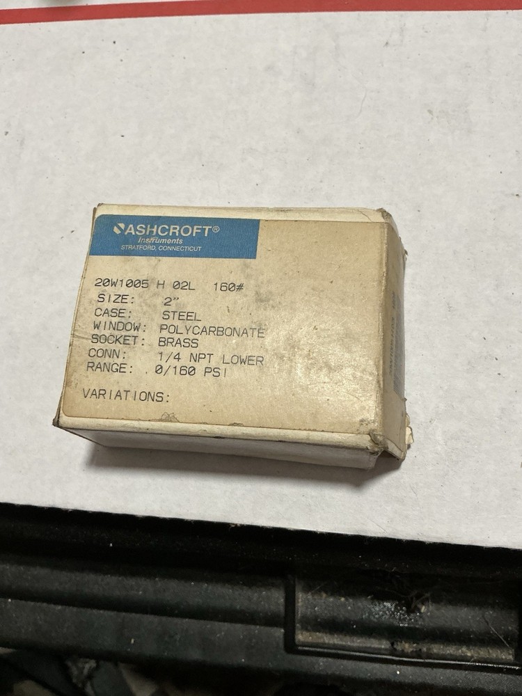 Ashcroft 20W1005-H-02L-160# Pressure Gauge 1/4