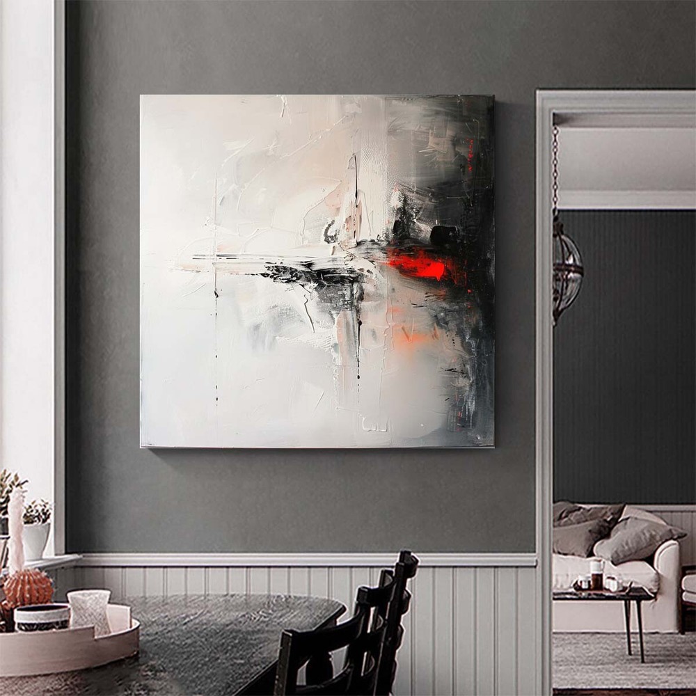 modern wall art decor hand painted abstract oil painting on canvas Grey