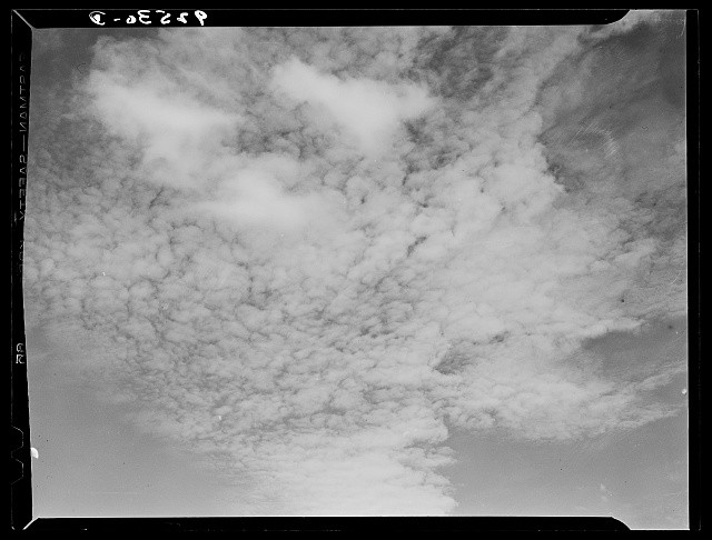 Photo:Clouds Sky 1930s Black and White Aerial View Photograph Print
