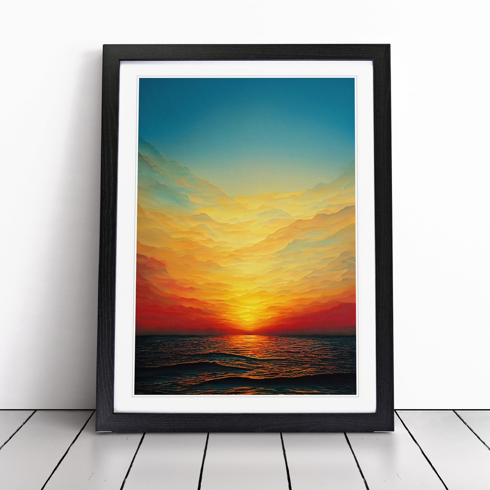 Royal Ocean Sunset Wall Art Print Framed Canvas Picture Poster Decor Living Room