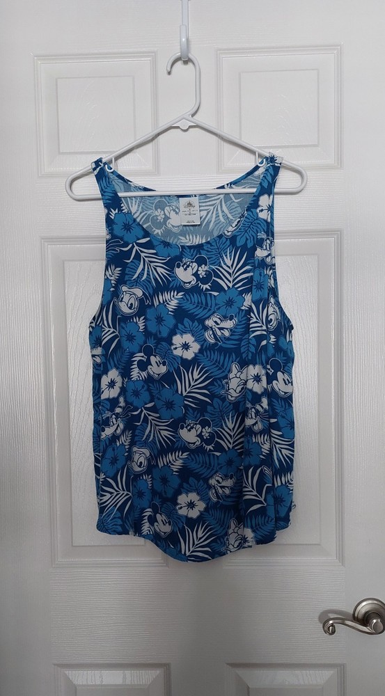 Disney Parks Hawaiian Aloha Character Tank Top Women's XL Pre-owned