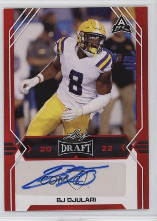 2022 Leaf Draft Red BJ Ojulari #BA-BJO Auto 0o4tFulfilled by COMC - World’s largest consignment service