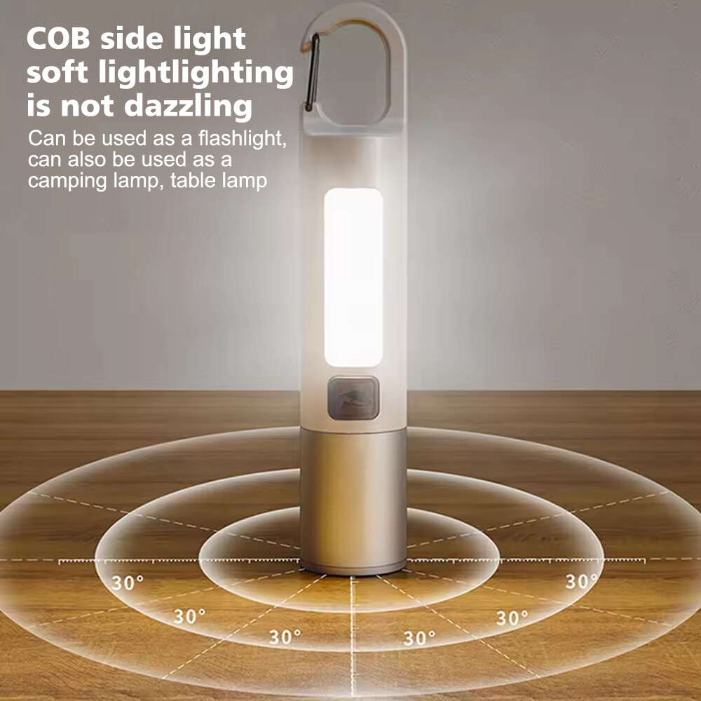 Multifunctional COB LED Flashlight Keychain USB Rechargeable Portable Work Light