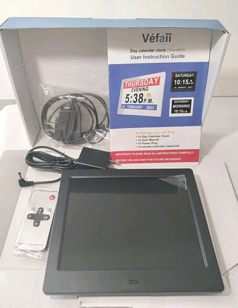 Digital Calendar Day Clock -Extra Large  (8-inch,Black)