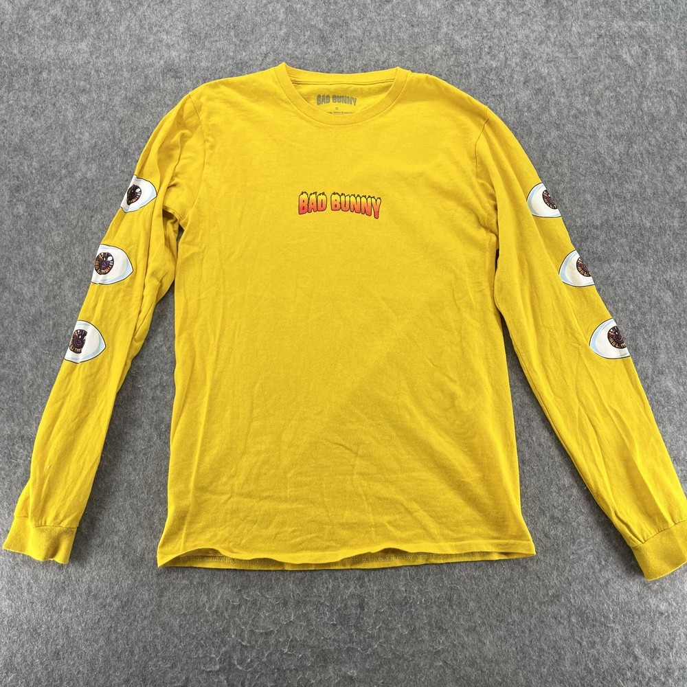 Bad Bunny X100PRE Yellow Long Sleeve Shirt Mens Size S
