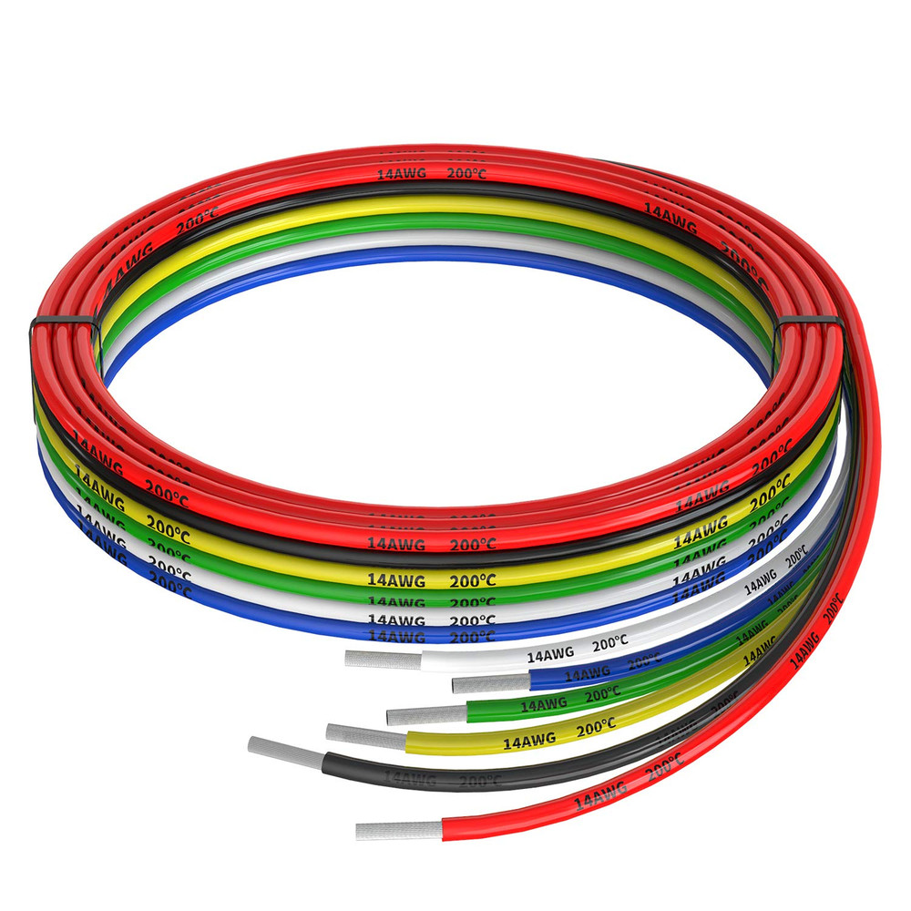 14Awg Silicone Electrical Wire Cable 6 Colors (5Ft Each) 14 Gauge Hookup Wires K