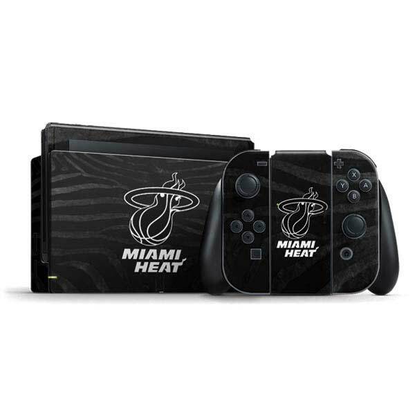 NBA Miami Heat Nintendo Switch Bundle Skin - Miami Heat Black Animal Print