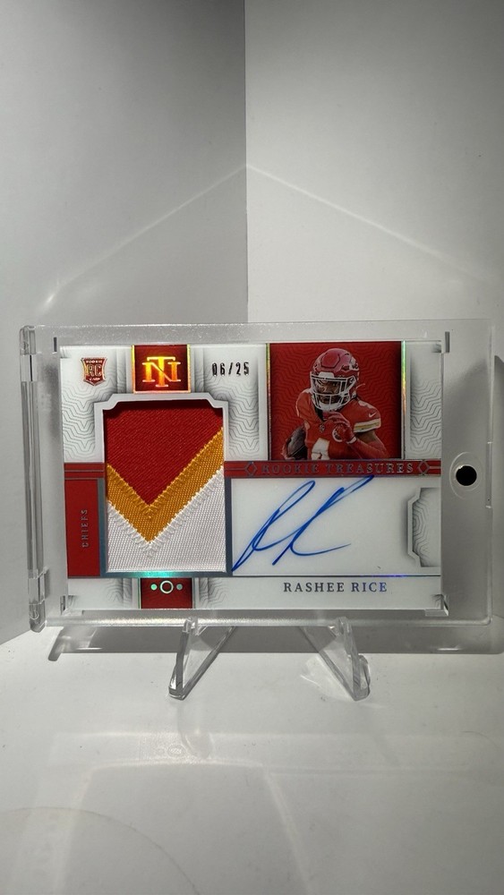 Rashee Rice CHIEFS 2023 Panini National Treasures Rookie Patch Auto #/25 RPA