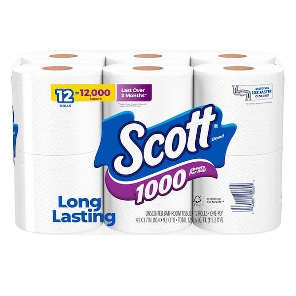 White Toilet Tissue (1000-Sheet 12 Rolls Per Pack)