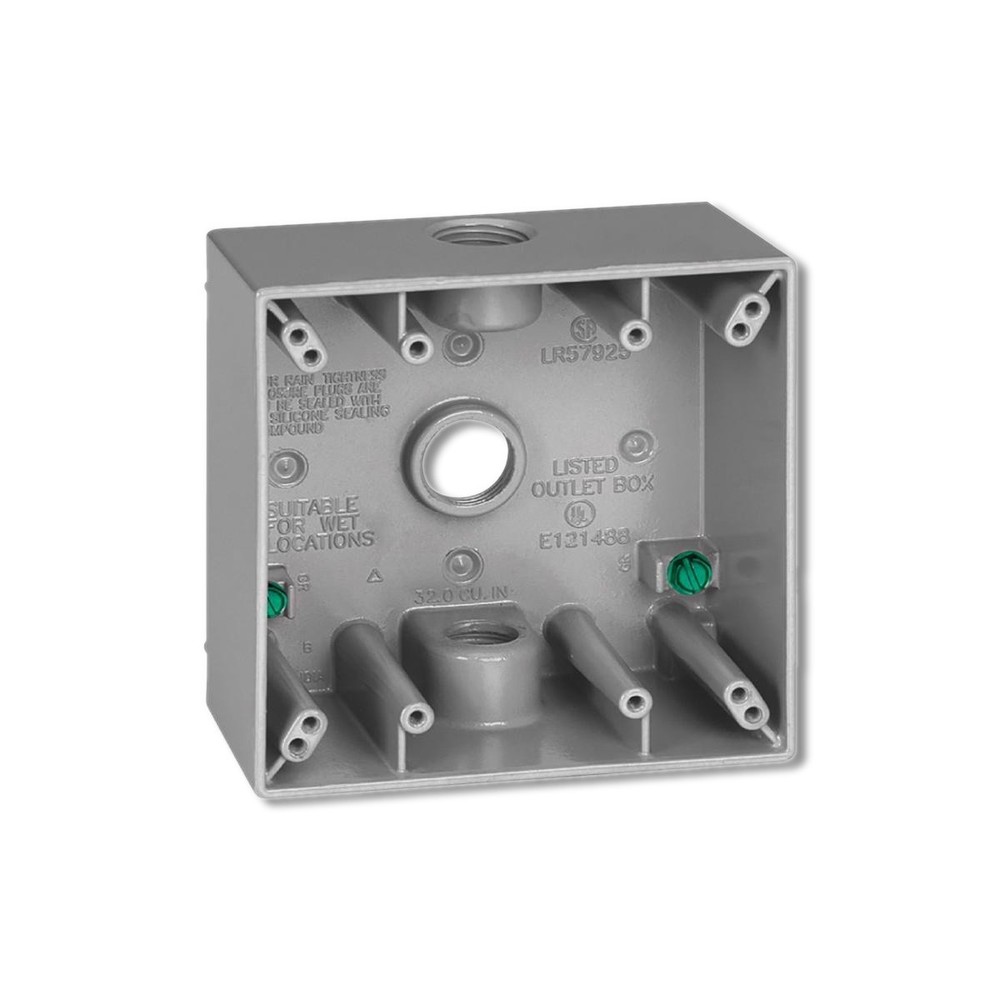 Sigma Engineered Solutions New Work 31 cu in Square Metallic 2 gang 14350