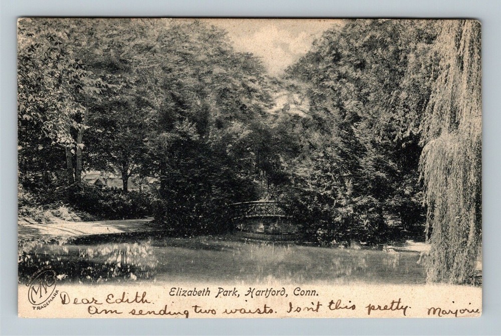 Hartford CT-Connecticut, Elizabeth Park, c1907 Vintage Souvenir Postcard