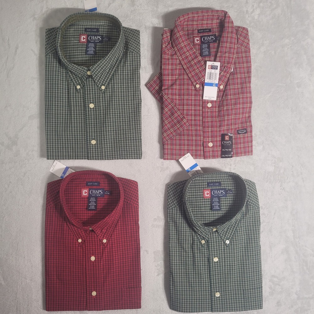 (NWT)Chaps Men's Plaid Button Down Shirts Size XL Lot of 4