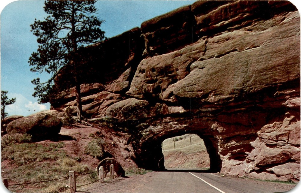 Tunnel, Park of the Red Rocks, Denver, Mountain Parks, Colorado, Postcard