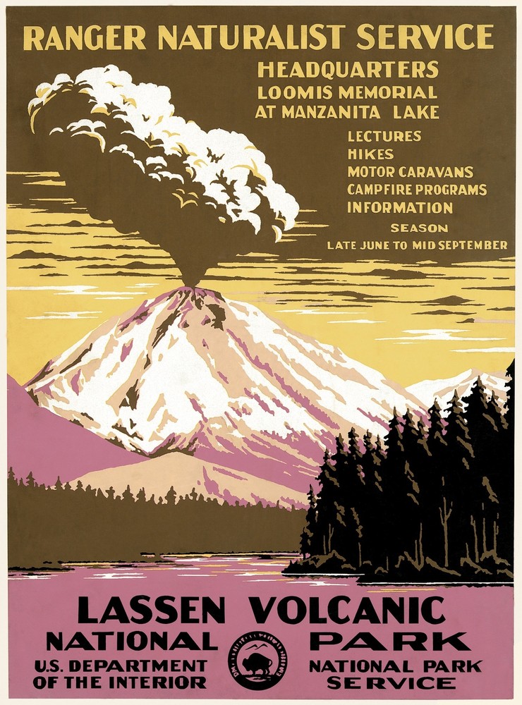 Decor Poster. Fine Graphic Art Design. Lassen volcanic park. Home Wall Art. 1685