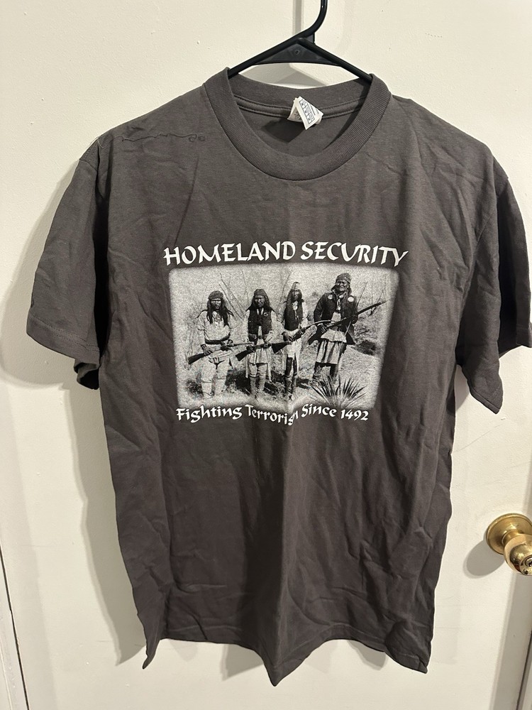 Delta Pro Weight Men's Gray Homeland Security Graphic Print Crew Neck T-Shirt M