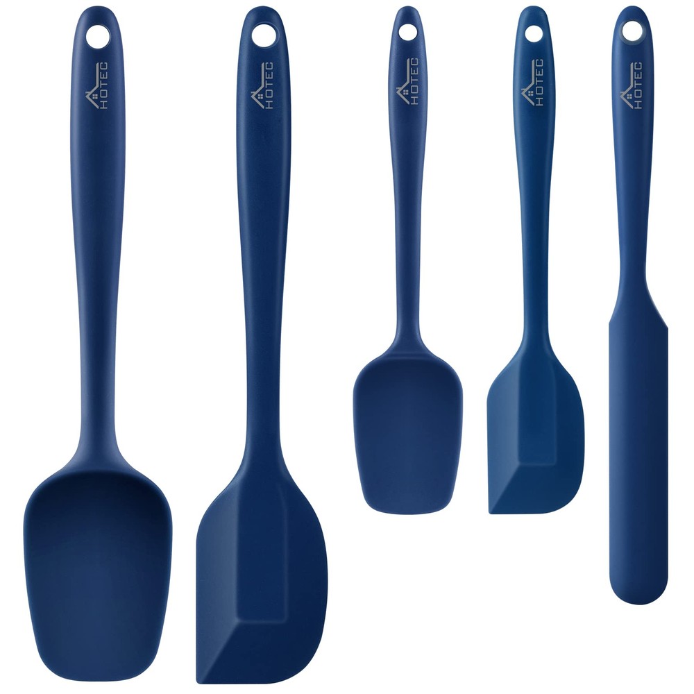 Food Grade Silicone Rubber Spatula Set Kitchen Utensils for Baking Cooking an...