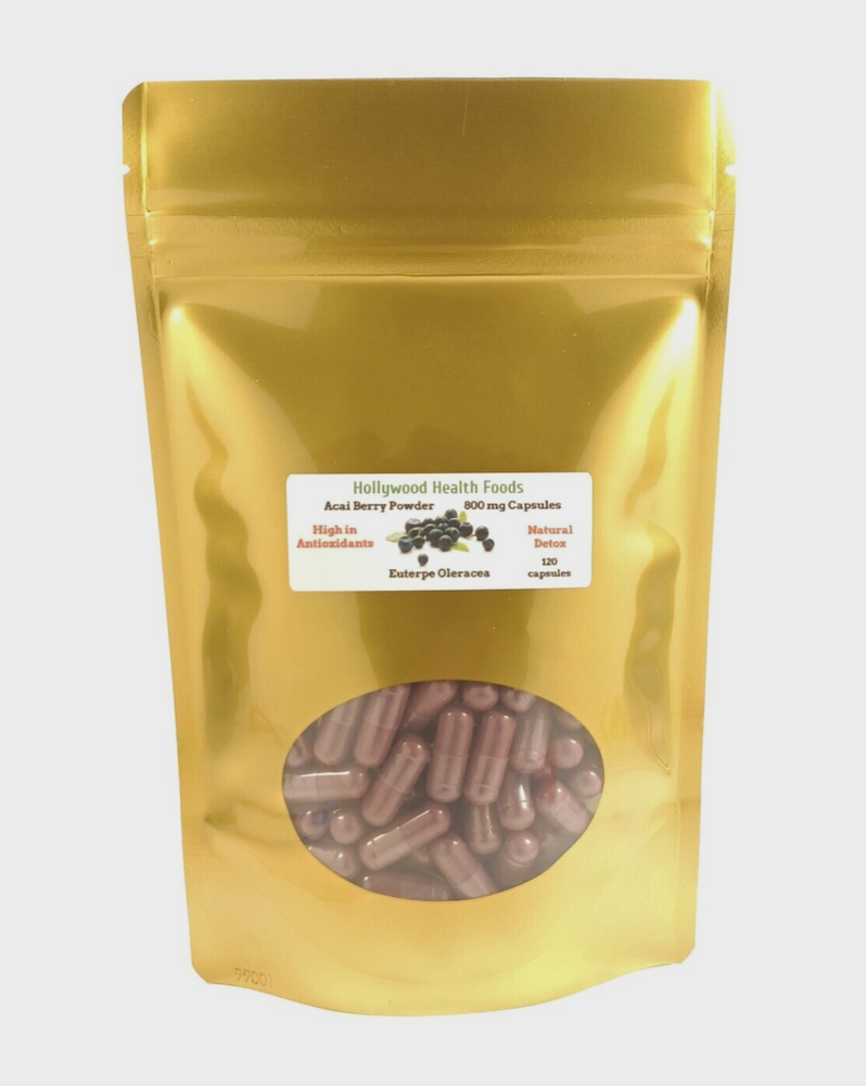 Acai Berry Capsules 60 count 800 mg Natural Detox Cleanse Antioxidants Vitamins-image