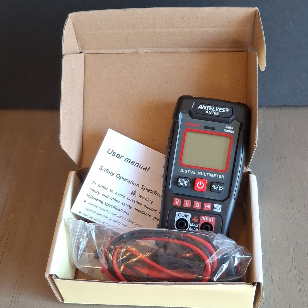 ANTELVES AN109 Digital Multimeter Handheld CAT II 600V Auto Range Data Hold NCV