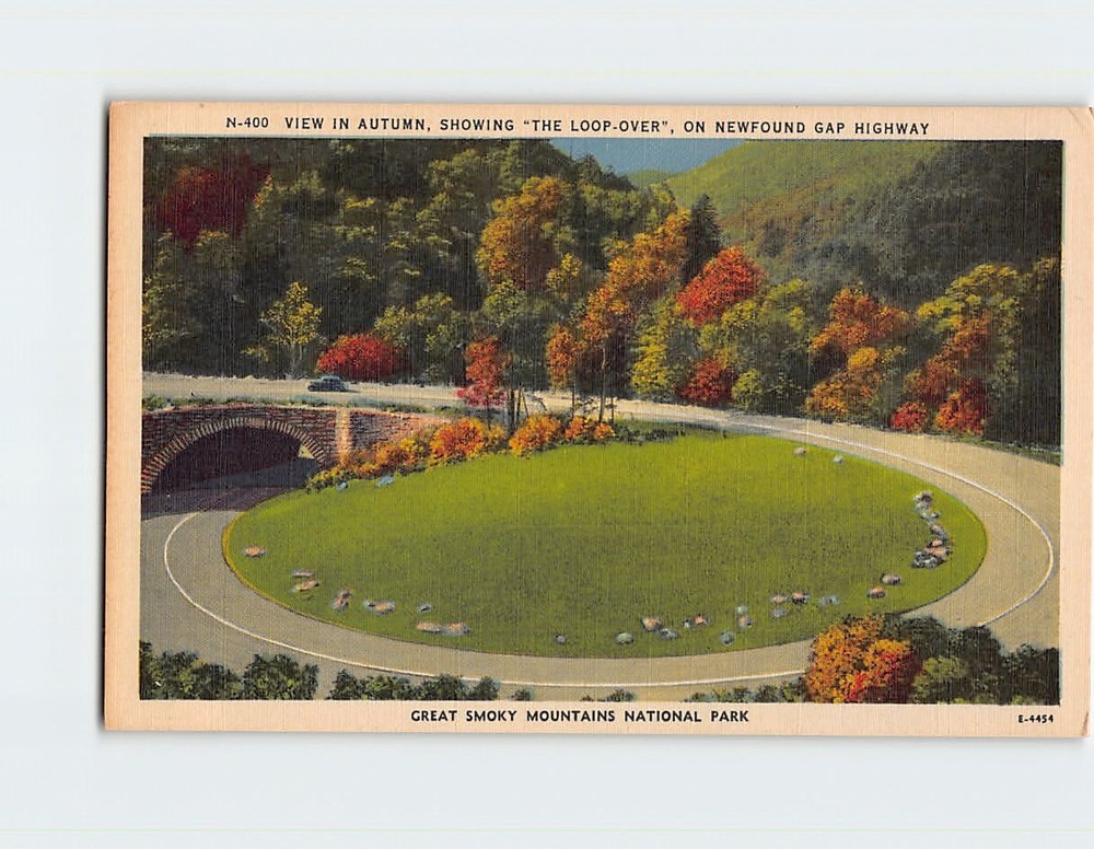 Postcard The Loop-Over Newfound Gap Highway Smoky Mountains National Park TN USA