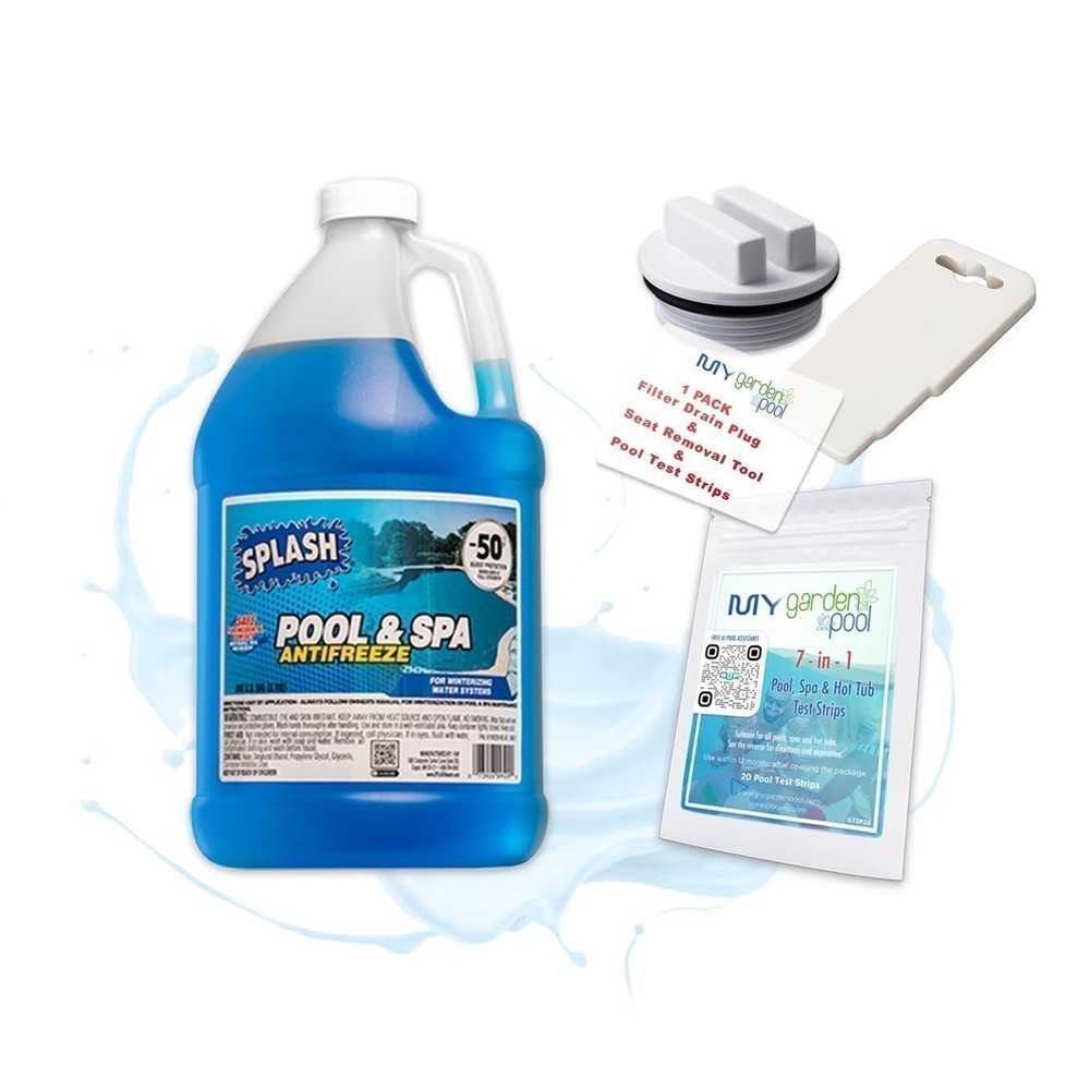 Splash Pool Antifreeze & Spa Antifreeze with My Garden Pool 7 in 1 Test...