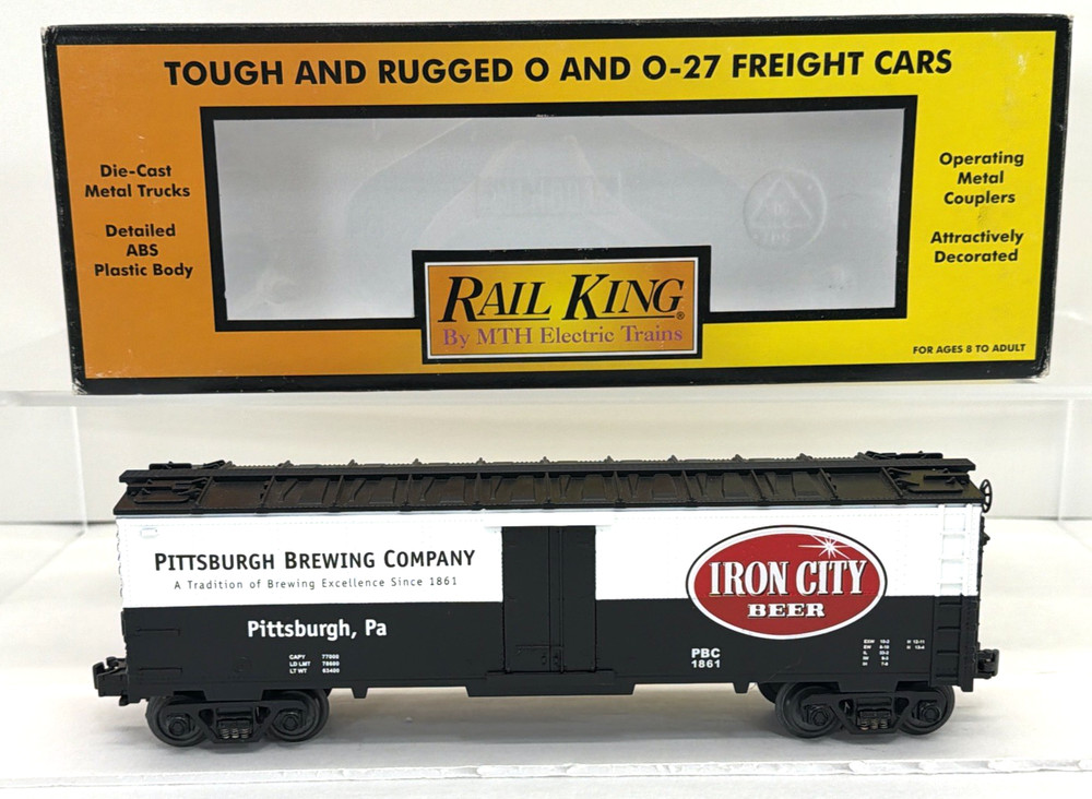 MTH RailKing 30-7831 Pittsburgh Iron City Modern Beer Reefer Car O / O-27  Used